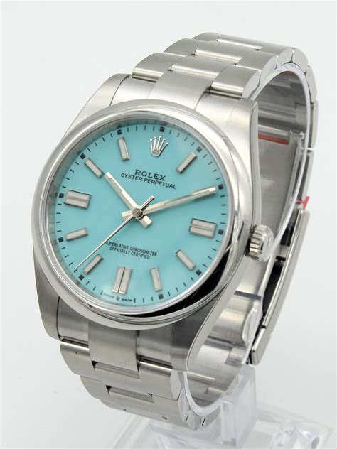 rolex oyster perpetual tiffany dial|rolex datejust 41 tiffany blue.